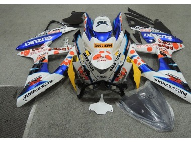 2008-2010 White Blue Dark Dog Suzuki GSXR600 Bike Fairings