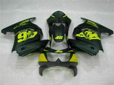 2008-2012 Black Yellow 46 Kawasaki EX250 Motorcycle Fairings Kit