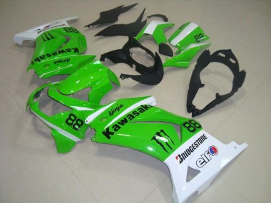 2008-2012 Green and White Kawasaki ZX250R Bike Fairing