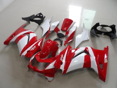 2008-2012 Red White Kawasaki ZX250R Replacement Fairings