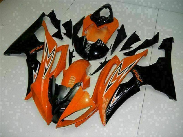 2008-2016 Orange Black Yamaha YZF R6 Motorcycle Fairings Kit 2008-2016 Orange Black Yamaha YZF R6 Motorcycle Fairings Kit