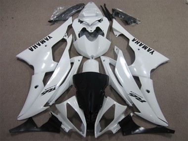 2008-2016 White Black Decal Yamaha YZF R6 Motorcycle Fairing Kits