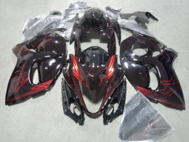 2008-2019 Black Red Suzuki GSXR1300 Hayabusa Bike Fairings