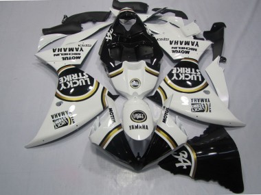2009-2011 Black White Lucky Strike Yamaha YZF R1 Motorcycle Fairings Kits