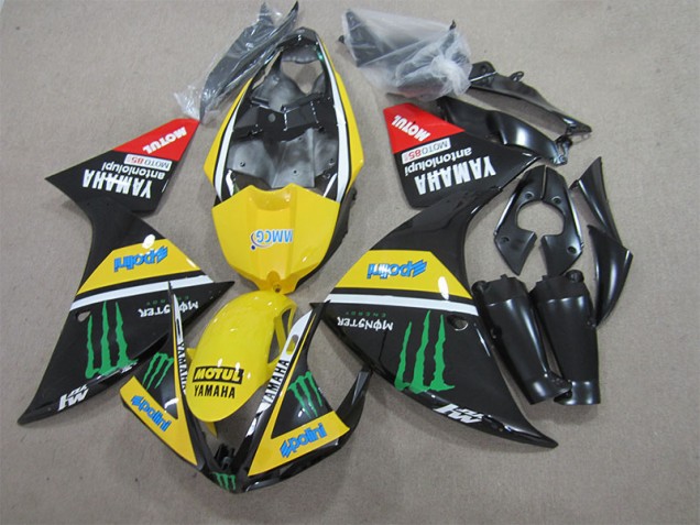 2009-2011 Black Yellow Motul Monster Yamaha YZF R1 Bike Fairing 2009-2011 Black Yellow Motul Monster Yamaha YZF R1 Bike Fairing