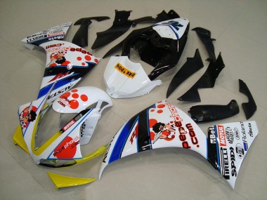 2009-2011 White Black Pepe Phone Yamaha YZF R1 Motorcycle Fairing Kits