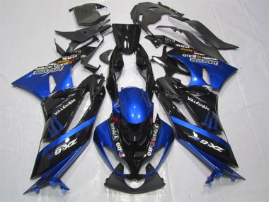 2009-2012 Black Blue Monster Kawasaki ZX6R Motorcycle Fairing Kit