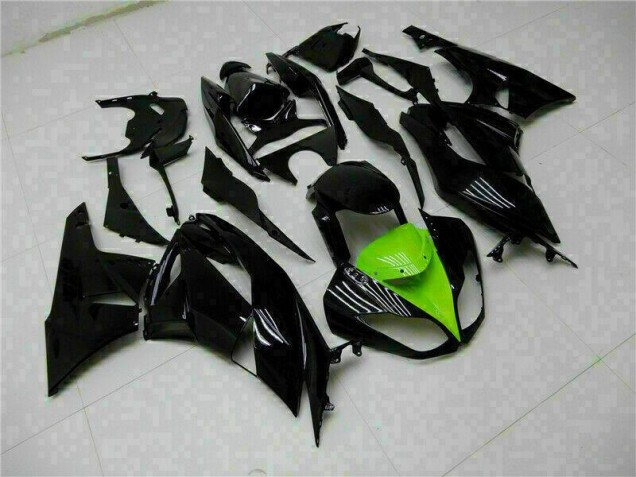 2009-2012 Black Green Kawasaki ZX6R Moto Fairings 2009-2012 Black Green Kawasaki ZX6R Moto Fairings