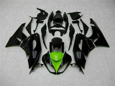 2009-2012 Black Green Kawasaki ZX6R Moto Fairings