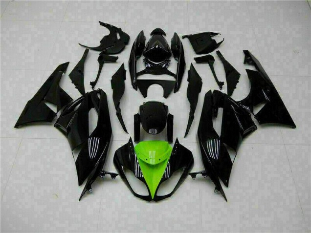 2009-2012 Black Green Kawasaki ZX6R Moto Fairings 2009-2012 Black Green Kawasaki ZX6R Moto Fairings
