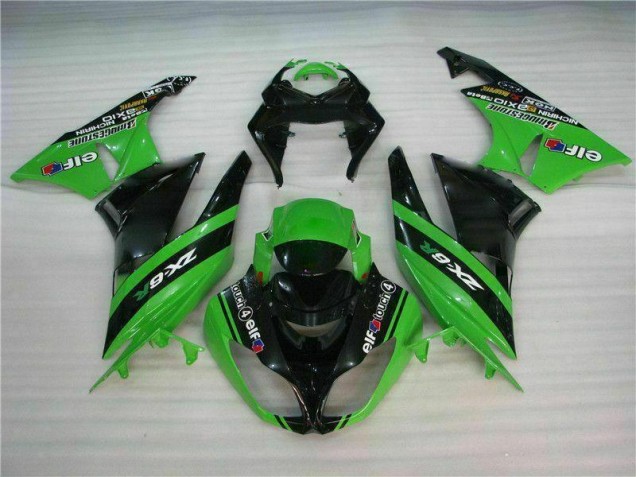 2009-2012 Black Green Kawasaki ZX6R Motorcycle Fairing 2009-2012 Black Green Kawasaki ZX6R Motorcycle Fairing