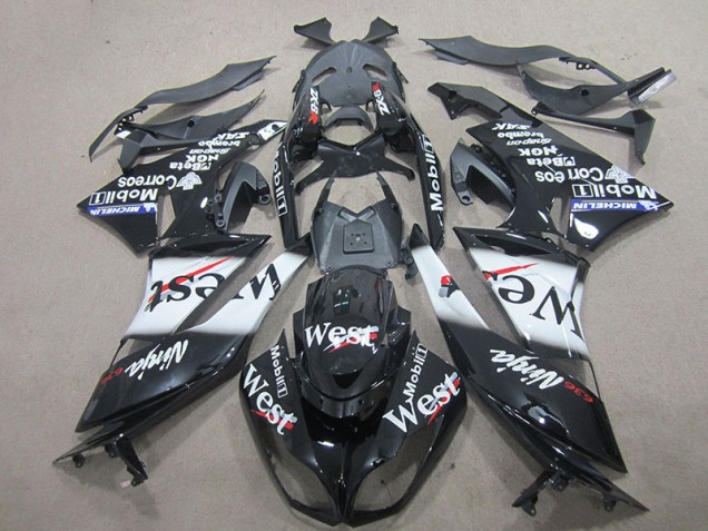 2009-2012 Black West Kawasaki ZX6R Motorcycle Fairing Kits 2009-2012 Black West Kawasaki ZX6R Motorcycle Fairing Kits