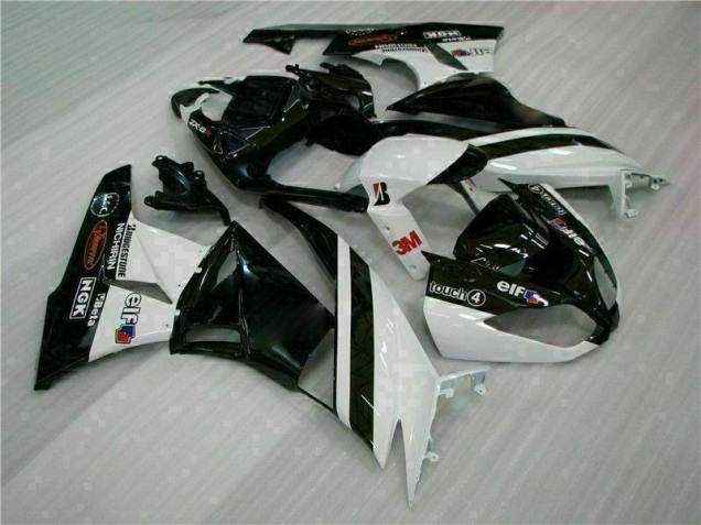 2009-2012 Black White 3M Touch4 Kawasaki ZX6R Bike Fairings 2009-2012 Black White 3M Touch4 Kawasaki ZX6R Bike Fairings