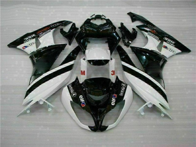 2009-2012 Black White 3M Touch4 Kawasaki ZX6R Bike Fairings 2009-2012 Black White 3M Touch4 Kawasaki ZX6R Bike Fairings