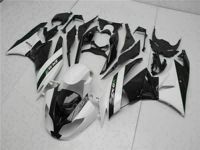 2009-2012 Black White Kawasaki ZX6R Motorcycle Fairings 2009-2012 Black White Kawasaki ZX6R Motorcycle Fairings