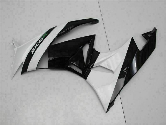 2009-2012 Black White Kawasaki ZX6R Motorcycle Fairings 2009-2012 Black White Kawasaki ZX6R Motorcycle Fairings