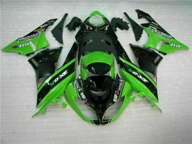 2009-2012 Green Black Kawasaki ZX6R Motor Bike Fairings