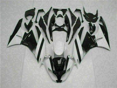2009-2012 White Black Kawasaki ZX6R Motorcycle Replacement Fairings