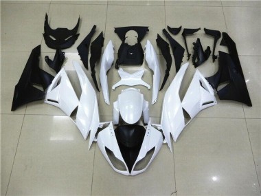 2009-2012 White Kawasaki ZX6R Motorcycle Fairings