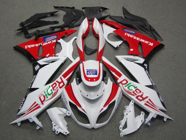 2009-2012 White Red Rapid Kawasaki ZX6R Motorcycle Fairing 2009-2012 White Red Rapid Kawasaki ZX6R Motorcycle Fairing