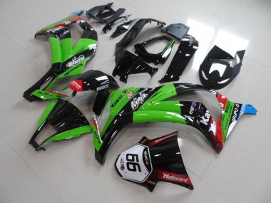 2011-2015 Green Black with Number 66 Kawasaki ZX10R Motorcycle Fairings