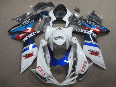 2011-2021 White Blue Motul Suzuki GSXR600 Moto Fairings