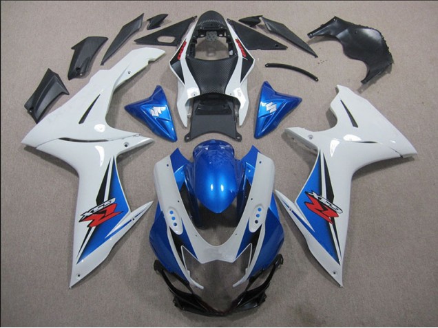 2011-2021 White Blue Suzuki GSXR600 Motorbike Fairing Kits 2011-2021 White Blue Suzuki GSXR600 Motorbike Fairing Kits