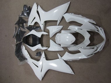 2011-2021 White Suzuki GSXR600 Replacement Fairings