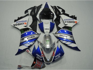 2012-2014 Blue White IVECO Yamaha YZF R1 Motorcycle Fairings