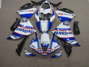 2012-2014 White Blue Volvo Sterilgarda 25 Yamaha YZF R1 Motorcycle Fairings Kit