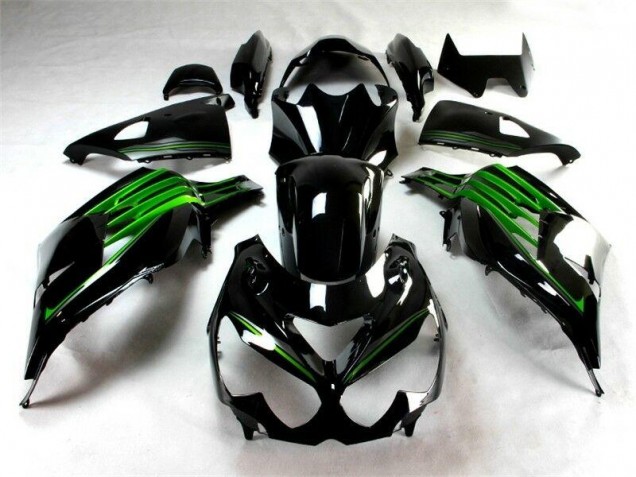 2012-2021 Black Green Kawasaki ZX14R ZZR1400 Motorcycle Fairings 2012-2021 Black Green Kawasaki ZX14R ZZR1400 Motorcycle Fairings
