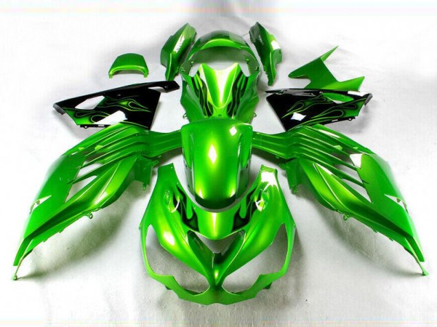2012-2021 Green Black Kawasaki ZX14R ZZR1400 Motorcycle Fairings Kit 2012-2021 Green Black Kawasaki ZX14R ZZR1400 Motorcycle Fairings Kit