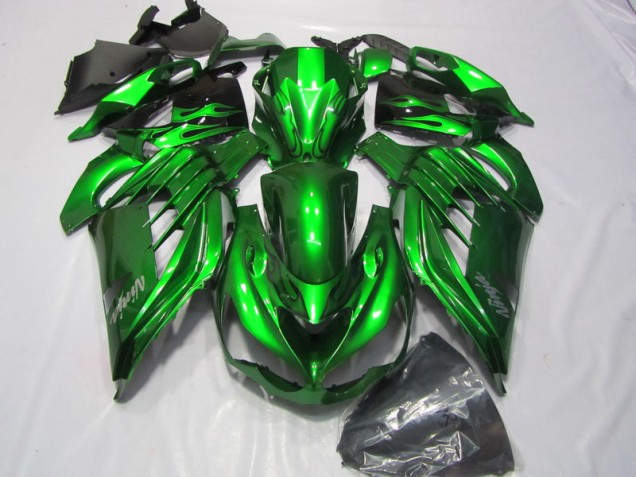 2012-2021 Green White Ninja Decal Kawasaki ZX14R ZZR1400 Bike Fairings 2012-2021 Green White Ninja Decal Kawasaki ZX14R ZZR1400 Bike Fairings