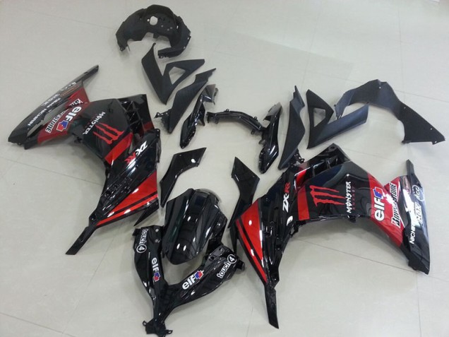 2013-2016 Black Red Monster Kawasaki ZX300R Motorcycle Fairings 2013-2016 Black Red Monster Kawasaki ZX300R Motorcycle Fairings