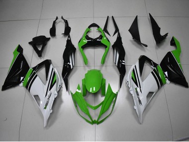 2013-2018 Black Green White Kawasaki ZX6R Bike Fairing Kit