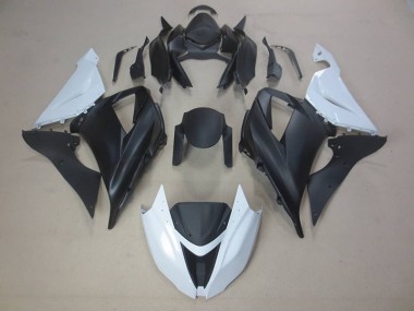 2013-2018 Black White Kawasaki ZX6R Motorcycle Fairings