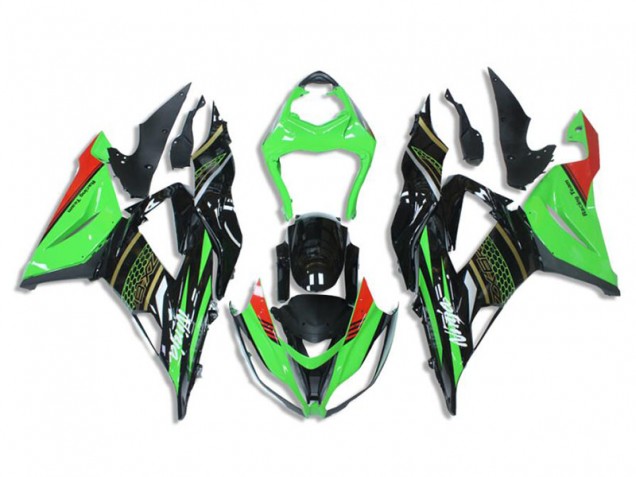 2013-2018 Green Black Kawasaki ZX6R Bike Fairing Kit 2013-2018 Green Black Kawasaki ZX6R Bike Fairing Kit