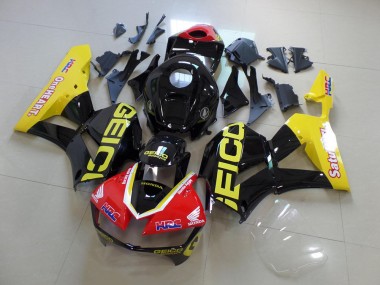 2013-2021 Yellow Black Geico Honda CBR600RR Motorcycle Fairings