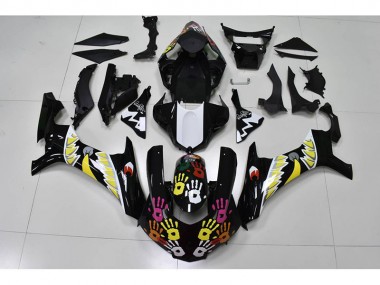 2015-2019 Black White Yamaha YZF R1 Motorcycle Fairings