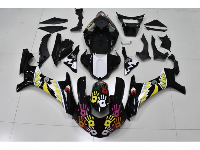 2015-2019 Black White Yamaha YZF R1 Motorcycle Fairings 2015-2019 Black White Yamaha YZF R1 Motorcycle Fairings