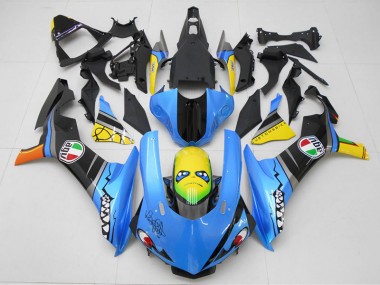 2015-2019 Blue Yellow Shark Yamaha YZF R1 Motorcycle Replacement Fairings