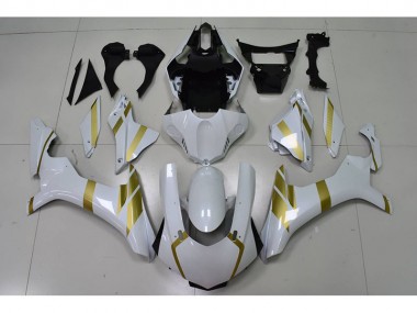 2015-2019 White with Gold Decal Yamaha YZF R1 Motor Fairings