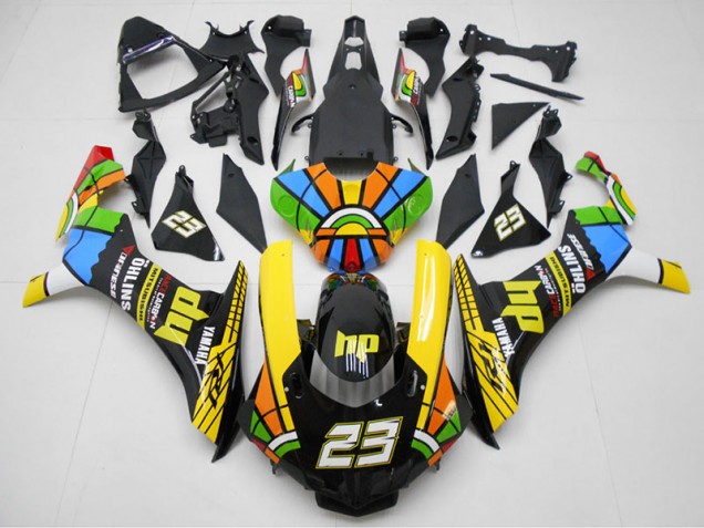 2015-2019 Yellow Black 23 Yamaha YZF R1 Motorcycle Fairings 2015-2019 Yellow Black 23 Yamaha YZF R1 Motorcycle Fairings