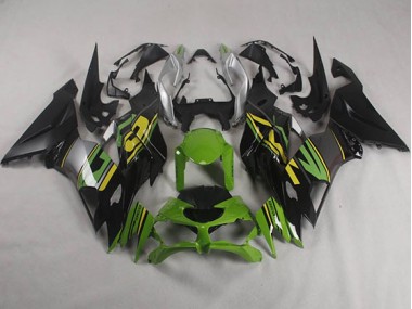 2019-2023 Black Green Kawasaki ZX6R Motorcycle Fairings